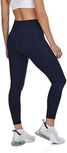 TCA Leggings 7/8 a Vita Alta da Donna – Leggings Morbidissimi con Controllo Pancia e 2 Tasche Laterali Aperte per Corsa, Palestra e Yoga - Navy Blazer, L