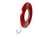 Tesa 4965 - Double-Sided Tape with High Cut Resistance and Resistance to High and Low Temperatures, Top-Grade Acrylic Adhesive, Transparent (9 mm x 50 m)