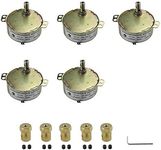 CHANCS 5PCS TYC-50 Synchron Motor Turntable Motor 60HZ 5-6RPM 220V With 7mm Flexible Coupling Connector Electric Motor Turntable Gear Box Motor for Turntable Electric Fireplace