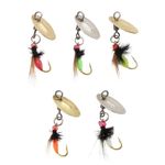 ECSiNG 5pcs Bionic Fly Fishing Lures Fly Fishing Flies Bait with Fishing Spinner for Bass Sunfish Pike Trout Fly Fishing Accessories