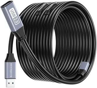 BlueRigger USB Extension Cable (30M, USB 2.0, Active, Type A Male to Female, Repeater Cable) - Compatible with Game Consoles, Printer, Camera, Webcam, Flash/Hard Drive, Keyboard