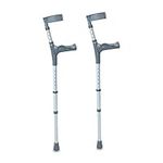 NRS Healthcare Double Adjustable Crutches with Comfy Handle, Regular Height - Pair