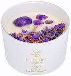 LIA CHAHLA LONDON Luxury Crystal Candles Gifts for women – Scented Lavender Candle with Amethyst Crystals – Aromatherapy Stress Relief - Anti Anxiety (Lavender/Amethyst, 6 OZ)