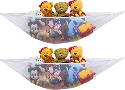 SimpleHouseware Jumbo Toy Hammock for Stuffed Animals, 2 Pack, White