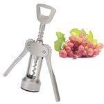 61605580 Monopol Lever Satin Finished Corkscrew and Wine Opener in Gift Box with Cork Remover, Silver