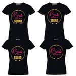 RAINBOWTEES BRIDE-Bride Squad -Love Arrow Women's t-shirts Set of 4 Tshirts for Women (Black, mail The sizes to gangsters.4006@gmail.com)