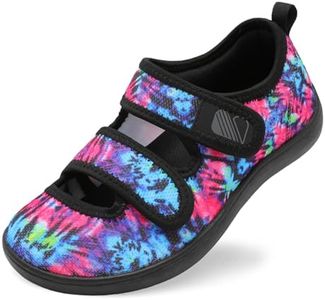 Besroad Womens Diabetic Walking Shoes Adjustable Swollen Feet Shoes Extra Wide Barefoot Sneakers Colorful Blue