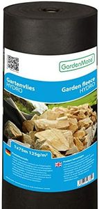 GardenMate HYDRO 1m x 75m Roll non-woven weed control fabric - UV stabilised black 125gsm landscape ground cover membrane - High water permeability