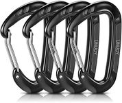 Heavy Duty Carabiner Clips Lightweight - Small D Ring Clips for Outdoor Camping Hammock Hiking Backpack Keys Dog Leash