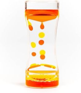 THE TWIDDLERS - Clessidra sensoriale arancione gialla a movimento liquido, 14 cm - Lampada a bolle d'acqua per bambini, giocattolo sensoriale calmante per l'autismo, per alleviare lo stress