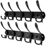 Homephix Coat Hooks Wall Mounted (Star Black-2 Pack) - Stainless Steel Wall Hooks - Multipurpose Heavy Duty Coat Rack with Fittings Included