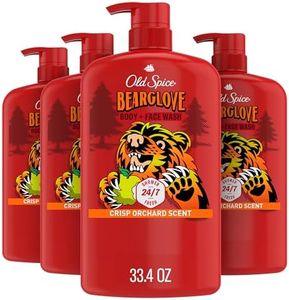 Old Spice Cleansing Body Wash for Men, 3X Defense, 24/7 Shower Fresh with Lasting Scent, 2-in-1 Body & Face Wash, Bearglove with Crisp Orchard Scent, 33.4 (Pack of 4)
