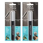 RED by KISS Quick Cover Root Touch Up Rescue, Mascara Natural Water-Resistant Temporary Gray Concealer Cover Up Brush for Hair Mustache & Beard (2pc-Black)