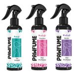 VetSafe Pet Perfume 200 ml (Pack of 3)- Long-Lasting Fragrance Spray for Dogs and Cats, Odour Eliminator, Grooming Essential, Thunder fresh, Baby love and MysticScent