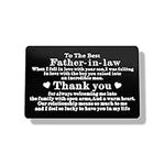 Fathers Day Gift toFather in Law Gift from Daughter In Law,Father of the Groom Gift from Bride,Engraved Wallet Card Gift for Father-in-Law Metal Wallet Insert Card,To My Father In Law Wedding Day Gift