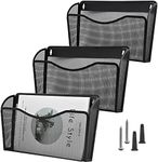 COSYAWN 3 Pack Mesh Wall Mounted File Holder Hanging Wall File Organizers for Home and Office