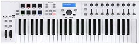 Arturia KeyLab Essential 49 - 49 Key USB MIDI Keyboard Controller with Velocity Sensitive Synth Action Keys, 8 Drum Pads, 9 Faders, 9 Knobs and Analog Lab V Software Included