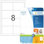 HERMA Self Adhesive Shipping Labels, 8 Labels per A4 Sheet, 25 Sheets, 97 x 67.7 mm, 200 Labels, Blank Parcel Labels Stickers, Sticky Labels for Laser & Inkjet Printer, White