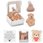 Yizemay ATeddyBear Hug in a Box for Women, Fluffie Stuffies Bear Doll Little Pocket Bear Hug, Pocket Bear Plush Toys Thinking of You Get Well Soon Pocket Hugs Positive Gift for Kids(A)