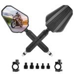 OFIG Adventure Motorcycle Mirrors, Adjustable Motorcycle Side Mirrors with 7/8" Handlebar Mount 8mm 10mm Screws Fit for Motorcycle Scooter Moped Dirt Bike Quad