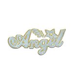 Angel Glittery - Iron On Patches Adhesive Emblem Stickers Appliques, Size: 3.94 x 2.17 Inches, Color:Gold/Silver