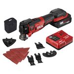 SKIL PWRCore20 Brushless 20V Oscillating Tool Kit with 35pcs Sanding Paper, 3 Blades, Sanding Pad, Rigid Scraper, Accessory Case, Includes 2.0Ah Lithium Battery & PWRJump Charger - OS5937-10