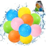 SOPPYCID Reusable Water Bomb balloons, Magnetic Refillable Water balls - Pool Toys for Boys and Girls, Beach Outdoor Activities Water Games Toy for kids Self Sealing Water Splash Ball (10Pack)