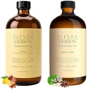 Eleven Drops White Tea & My Way Fragrance Oils Duo Bundle | Long Lasting Scent Reed Diffuser Oil for Home, Office, Hotel, Car & Linen Spray | Pet-Friendly IFRA Compliant Glass Bottle, 16 oz