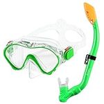 Kids Snorkel Set Dry Top Snorkel Mask with Carrying Bag Kids Youth Junior Snorkeling Gear for Boys and Girls Age from 5-13 Years Old