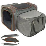 Mr. Peanut's Platinum Series Double Expandable Airline Approved Soft Sided Pet Carrier, Luxury Travel Tote with Premium Self Locking Zippers, 18LX10.4WX11 H