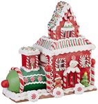 Kurt S. Adler 10.5-Inch Gingerbread Train House with LED Lights, Multi