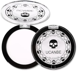 UCANBE White Pressed Setting Powder for Special Effects & Halloween Makeup, Translucent Matte Finishing Powder, Baking White Face Powder for Long Lasting Coverage, Portable Compact