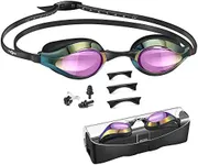 PHELRENA Swimming Goggles, with Scale Head Strap Swim Goggles, Clear Vision Anti Fog & Glare No Leaking for Adult Kids