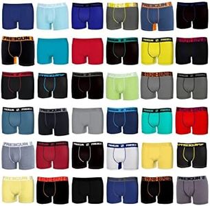 Pack Surprise Calecon Boxer Homme Coton, Modèle Aléatoire, Durable, Maintien Anti-Glisse et Ultra-Doux (Lot de 6), Noir, Blanc, Gris, Bleu, Taille S