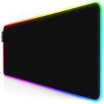 TITANWOLF XXL RGB Gaming Mouse Pad 800x300mm Mouse Mat XXXL Extended Large LED Mousepad 11 Multi colors and effect modes Non Slip Base Computer Keyboard Mice Mat for Macbook PC, Black