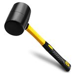 Rubber Mallet Hammer Wood Tools Woodworking - 24 Oz Camping Hammer Handle Soft Blow Mallet Hammer Rubber - Small Hammers for Crafts Tent Stake Hammer Dead Blow Hammer Set Laminate Flooring Tools