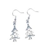 Christmas Earrings, Sterling Silver Hook Earrings, Christmas Jewellery, Stocking filler, Christmas Outfit, Candy Cane, Xmas Tree, Snowflakes (Christmas Tree With Star Pattern)