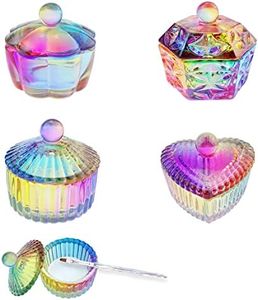 4 Pack Nails Tips Art Dappen Dish with Lid Monomer Acrylic Nail Liquid Glass Crystal Cup Tools for Professional Use and Home Use