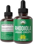 Rhodiola Rosea Liquid Drops Supplement For Better Absorption. Vegan, Zero Sugar, Alcohol Free, Gluten Free. For Women And Men. Rhodiola Rosea Root Extract Tincture To Restore Energy From Fatigue.