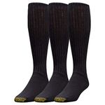 Gold Toe Men's Ultra Tec Over The Calf Athletic Socks, Multipack, 2 Pack 6 Pairs, Shoe Size: 6-12.5, Black, One Size