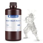 ANYCUBIC Water Washable 2.0 3D Printer Resin, 405nm High Precision and Anti-Yellowing 3D Resin, High Resilience, Easy Post-processing Photopolymer Resin for LCD/DLP Printers(Clear, 1000g)