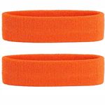 Play2Fit Sports Headband Pair (2 Pcs): Stay Comfortable and Focused During Every Game! for Running Basketball Tennis Cycling Football Cricket Marathon (Flora Orange)