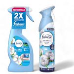 Febreze Air Mist and Fabric Freshener bundle : 1 x Febreze Air Mist Cotton Fresh 185ml and 1 x Febreze Fabric Refresher Cotton fresh 375ml - Office, Home, Carpet, Sofa & Curtains odour eliminator