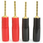 4 Speaker Pin Connectors - Gold Plated 2mm Banana Plugs with Screw Cable Terminal PINCON01