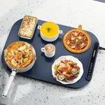 Food Warming Mat, Electric Warming Tray for Buffets & Parties, Silicone Heating Mat with 7 Temperature Settings, Roll-Up Storage, 17.91"x12.8", Blue, Ideal for Solo or Couple Dining