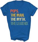 Pops Man Legend Father's Day Father Papa Daddy Dad Grandpa Unisex Shirt Gift Women Men T-Shirt (Royal;2XL)