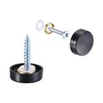 uxcell Mirror Screws, 16mm/0.63", 20pcs Decorative Cap Fasteners Cover Nails, Wire Drawing, Black 304 Stainless Steel