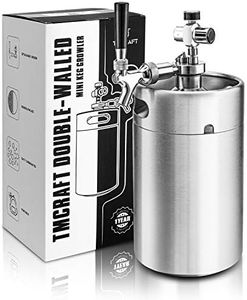 TMCRAFT 128OZ Double-Walled Mini Keg Growler, Pressurized Home Beer Dispenser System with Detachable Faucet and Regulator Keep Fresh and Carbonation for Craft Beer Draft/Homebrew