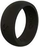 QALO Men's Classic Q2X Rubber Silicone Ring, Rubber Wedding Band, Breathable, Durable Rubber Wedding Ring for Men, 8.5mm Wide 2.5mm Thick, Black, Size 12