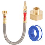 ZKZX RV Winterizing Kit Sprinkler Blowout Adapter with Shut Off Valve and 1/4”Industrial Plug Air Compressor Garden Hose Connector Male Female for Winterize Sprinkler Systems, Camper,Boat,Motorhome